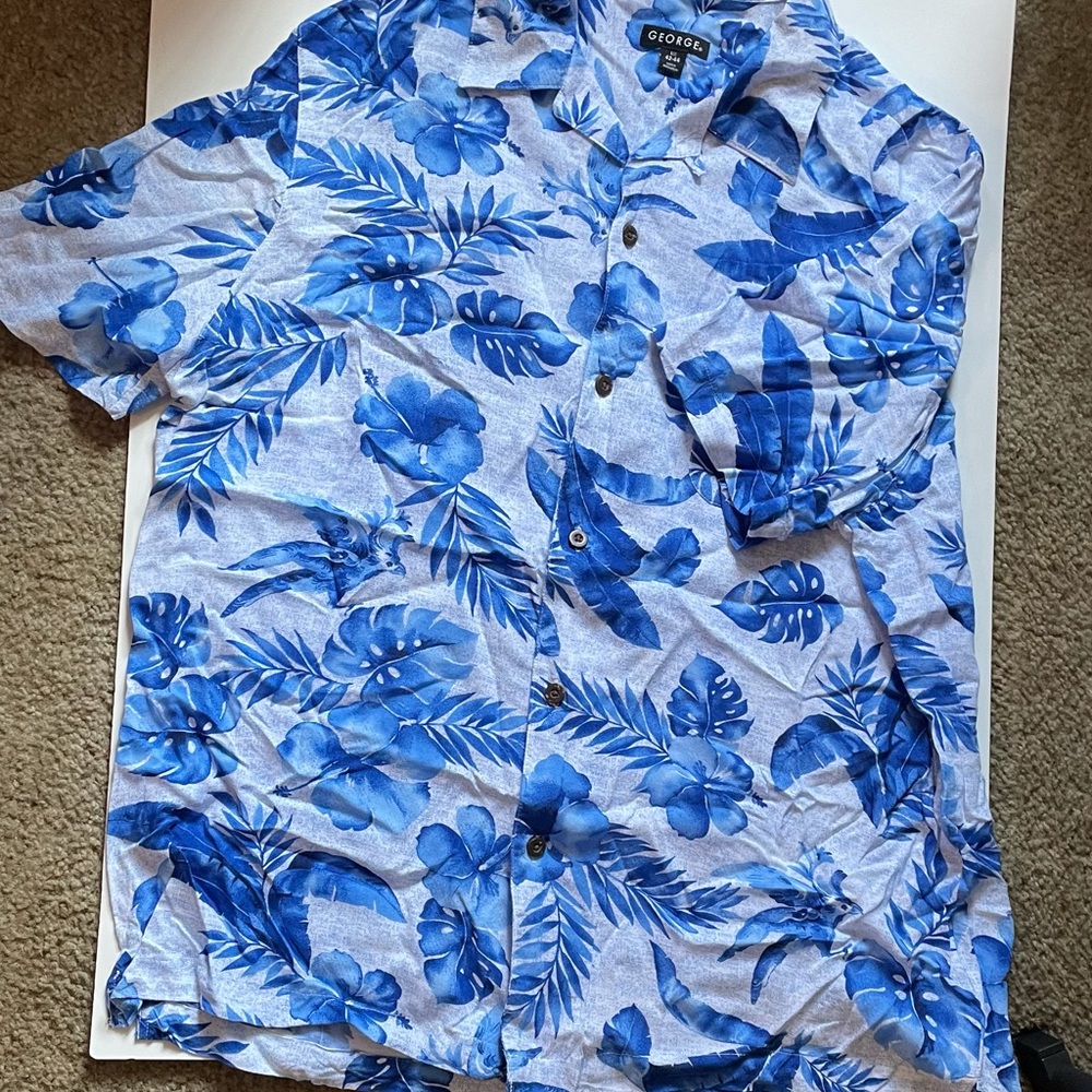 Blue detailed button down